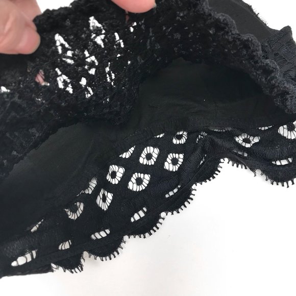 Black Crochet Lace Long Line Bralette - Picture 11 of 12
